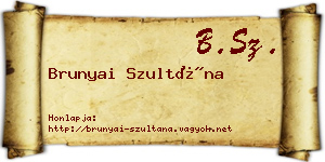 Brunyai Szultána névjegykártya